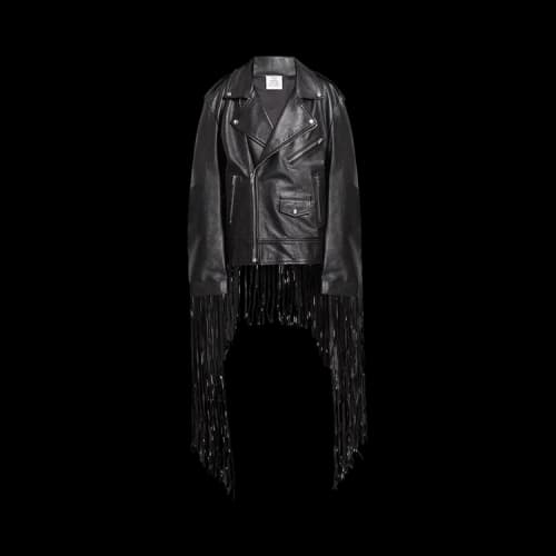 Vetements Fringed Biker Jacket 'Black'