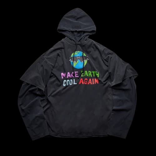 Vetements Cool Earth Long-Sleeve Hoodie 'Black'