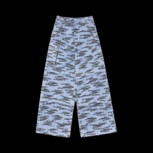 Vetements Stamped Logo Transformer Baggy Jeans 'Blue'