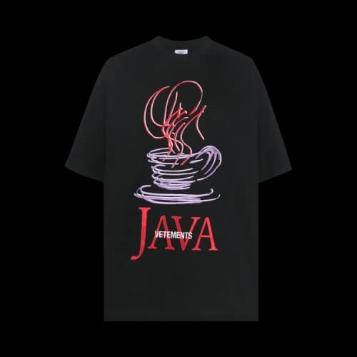 Vetements Java Embroidered T-Shirt 'Black'