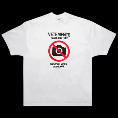 Vetements No Social Media Couture T-Shirt 'White'
