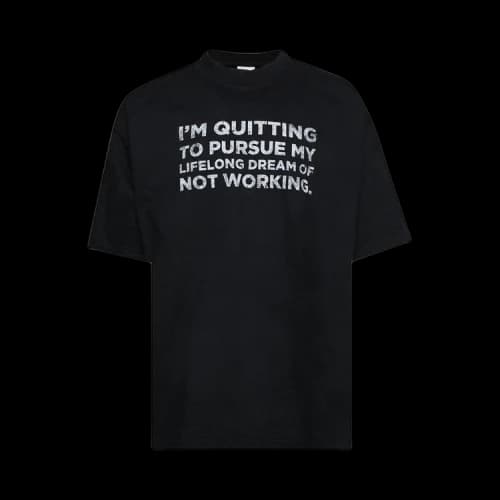 Vetements Quite Quitting T-Shirt 'Black'