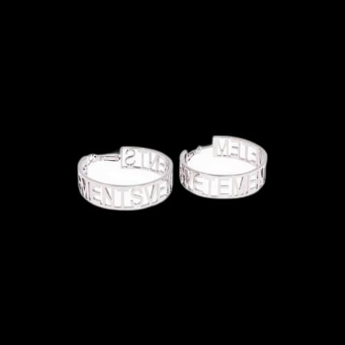 Vetements Logo Hoop Earrings 'Silver'