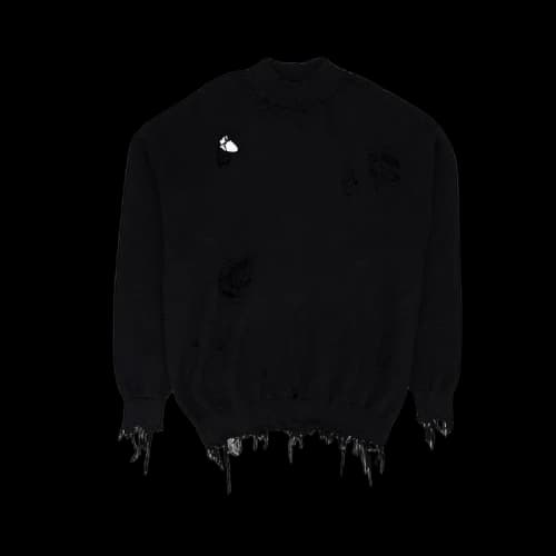 Vetements Destroyed Sweater Sweaters 'Black'
