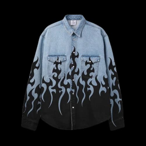 Vetements Fire Denim Shirt 'Blue'