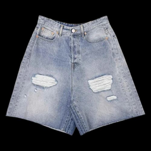 Vetements Destroyed Baggy Shorts 'Blue'