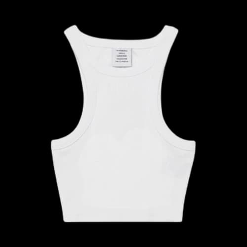 Vetements Cropped Racing Tank Top 'White'