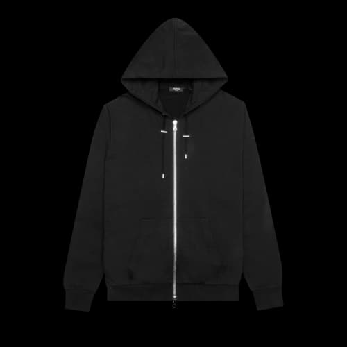 Balmain Zipped Flock Hoodie 'Black'
