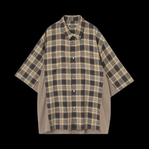 Undercover Undercoverism Check Print Short-Sleeve Shirt 'Brown'
