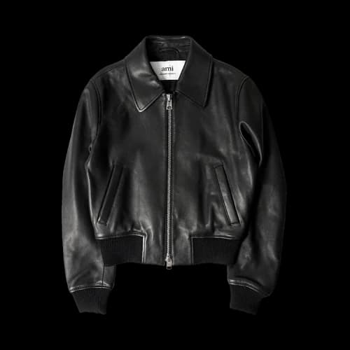 Ami Zip Leather Jacket 'Black'