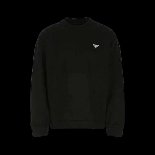 Prada Logo Plaque Round-Neck Sweatshirt Black