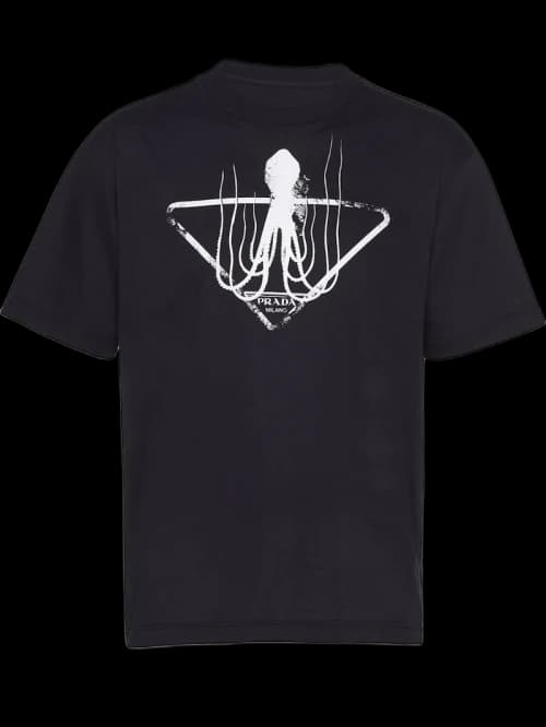 Prada Octopus Print T-shirt Black/White