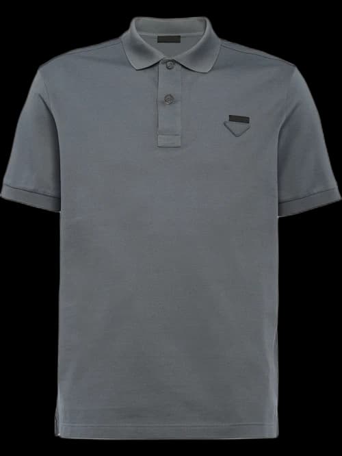 Prada Pique Polo Shirt Grey