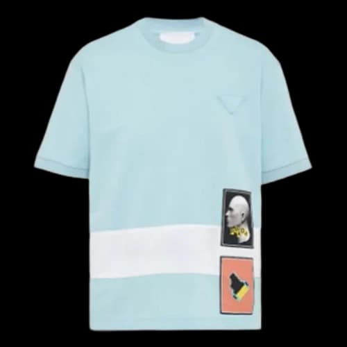 PRADA Printing Knit Short Sleeve T-Shirt