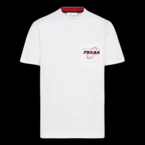 PRADA Pocket Logo Elastic Short Sleeve White