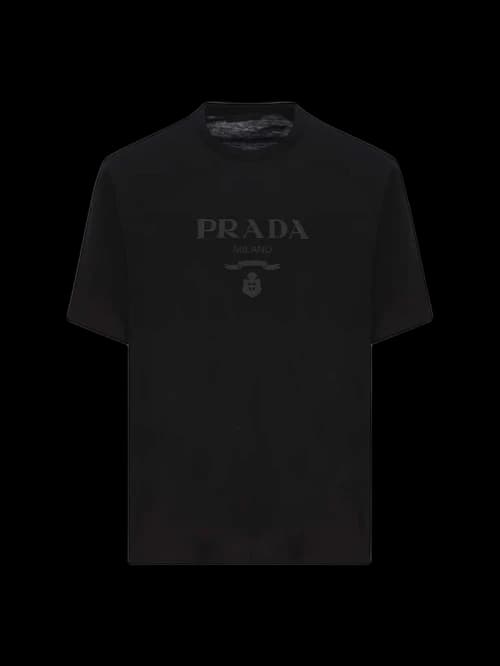 Prada Logo Printed Short-Sleeved T-Shirt Black