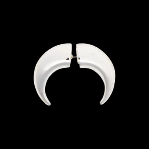 Marine Serre Regenerated Single Tin Moon Stud Earring 'Silver'