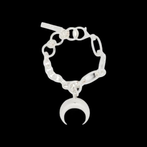 Marine Serre Regenerated Tin Moon Charms Bracelet 'Silver'