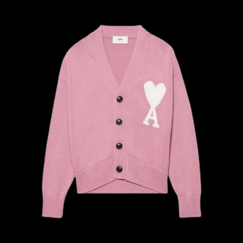 Ami ADC Cardigan 'Pale Pink/White'