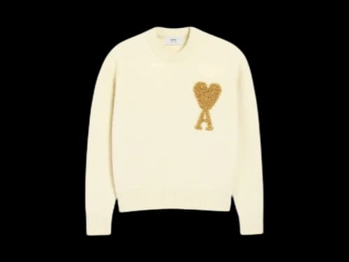 Ami Paris Ami De Coeur Jumper White/Gold