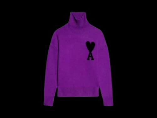 Ami Paris Oversize Stand-Up Collar Sweater Purple/Black