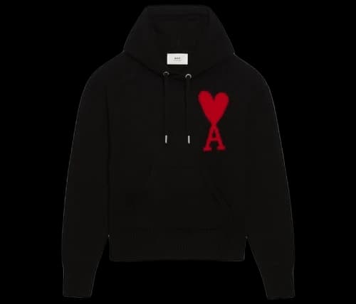 Ami Paris Ami De Coeur Hoodie Black