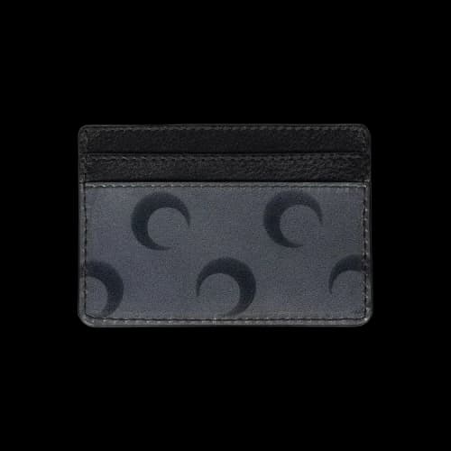 Marine Serre Moon Airbrushed Leather Card Holder 'Anthracite'