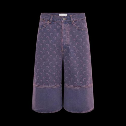 Marine Serre Moon Laser Denim Bermudas 'Lavender'