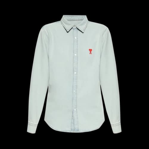 Ami Denim Shirt 'Bleached Blue'