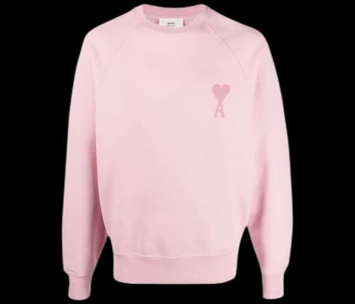 Ami Paris Ami De Coeur Tonal Sweatshirt Pale Pink
