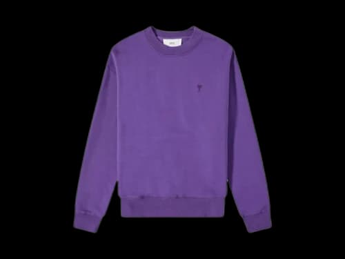 Ami Paris Tonal Heart Crew Sweatshirt Purple
