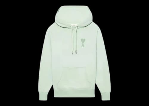 Ami Paris Ami De Coeur Tonal Hoodie Aqua
