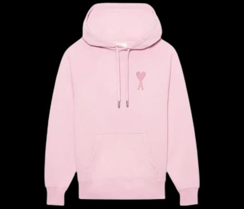 Ami Paris Ami De Coeur Hoodie Pale Pink