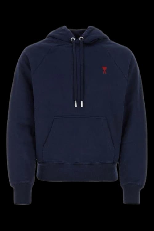 Ami Paris Ami De Coeur Hoodie Navy