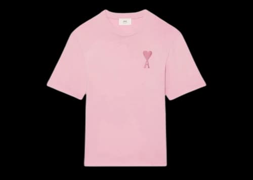 Ami Paris Ami De Coeur Tonal Boxy Fit T-Shirt Pale Pink