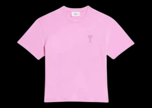 Ami Paris Ami De Coeur Tonal Boxy Fit T-Shirt Candy Pink