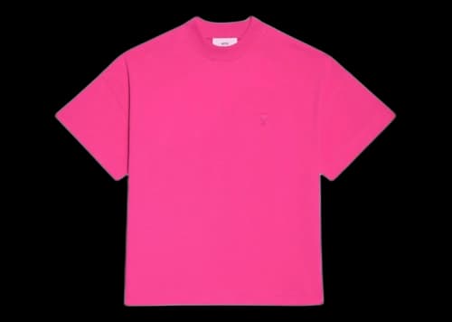 Ami Paris Ami de Coeur Organic Cotton T-Shirt Fuchsia