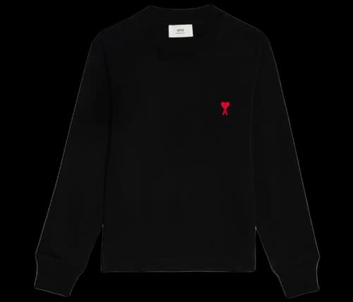 Ami Paris Ami De Coeur Long Sleeved T-shirt Black