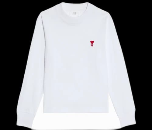 Ami Paris Ami De Coeur Long Sleeved T-shirt White
