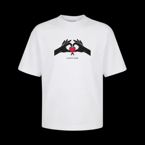 Marine Serre Moon Heart Crewneck T-Shirt 'White'
