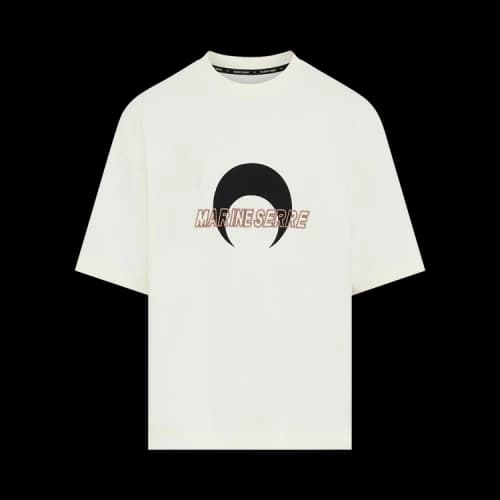 Marine Serre Ms Sports Jersey Relaxed T-Shirt 'Pristine/Black'