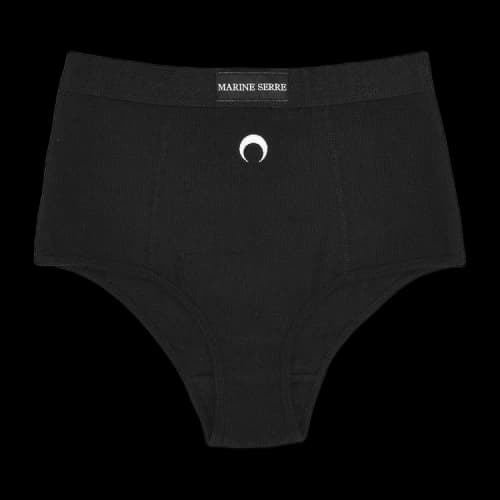 Marine Serre Ribbed Moon Logo Panty 'Black'