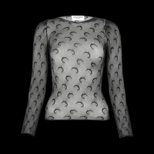 Marine Serre Moon Mesh Top 'Black'