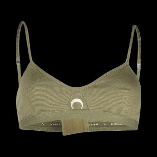Marine Serre Organic Ribbed Bra 'Green'