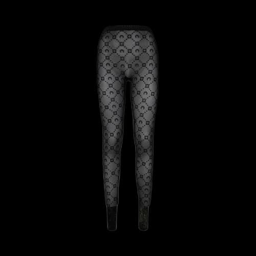 Marine Serre Moonogram-Flocked Mesh Tights 'Black'