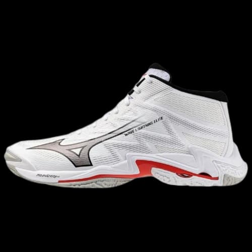 Mizuno Wave Lightning Elite Mid White Black Fiery Red