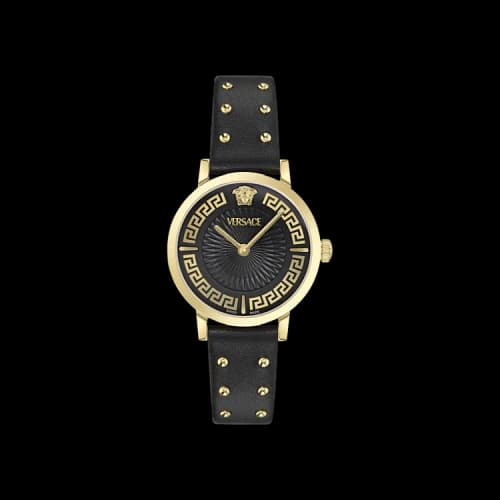 Versace Greca Fortuna Leather Watch 'Gold'