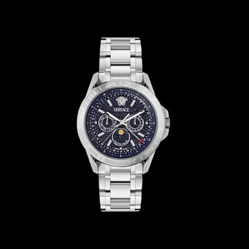 Versace V Galaxy Moonphase Bracelet Watch 'Stainless Steel'