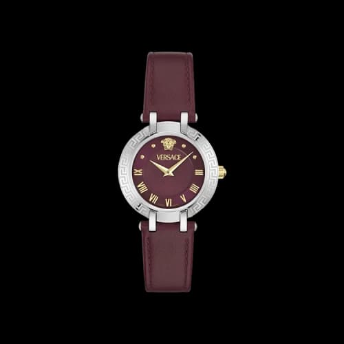 Versace Antlia Leather Watch 'Stainless Steel'