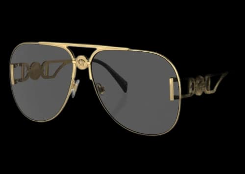 Versace Medusa Biggie Pilot Sunglasses Dark Grey/Gold (VE2255)